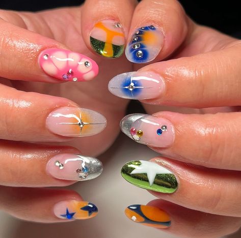 Blue Green And Yellow Nails, Trendy Birthday Nails, Happy Birthday Angel, Hello Nails, Birthday Angel, Hippie Nails, Swag Makeup, Summery Nails, December 26