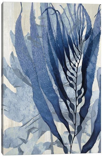 Canvas Wall Art by Melonie Miller | iCanvas Nature Art Prints, Sea Nature, Soyut Sanat Tabloları, Blue Leaves, Abstract Watercolor, Art Paint, Botanical Art, 그림 그리기, Design Interior