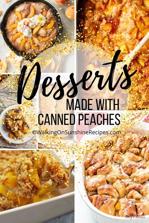 Recipes With Can Peaches, Recipes With Canned Peaches Desserts, Dessert Recipes Using Canned Peaches, Can Peach Desserts, What To Do With Canned Peaches, Canned Sliced Peaches Recipes, Jarred Peaches Recipes, Dessert Using Canned Peaches, Peach Canned Recipes