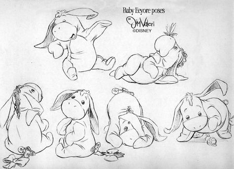 Eore Winnie The Pooh Eeyore, Eore Winnie The Pooh, Baby Drawing Sketches, Eeyore Drawing, Wini Poo, Baby Pooh Bear, Baby Eeyore, Eeyore Tattoo, Twisted Princesses