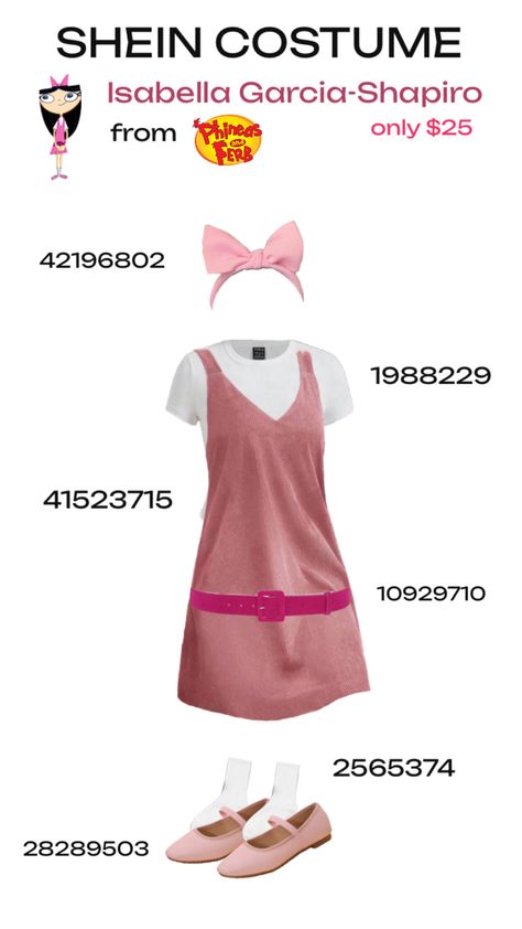 Achieve Isabella’s look from Phineas and Ferb for only $25 with SHEIN! Isabella From Phineas And Ferb, Ferb Costume, Phineas And Ferb Costume, Phineas And Ferb, Halloween Costumes, Halloween