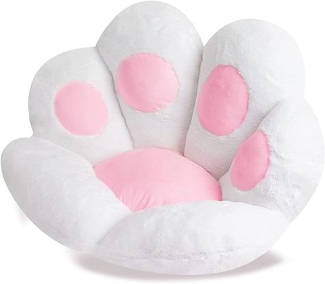 DOBUONO Cat Paw Cushion Kawaii Office Desk Chair Cushion Comfy Plush Cat Paw Shape Gaming Chair Cushion Bear Cute Seat Cushion for Girl, Kawaii Room Bedroom Decorate 28"x 24" (White-1) Paw Cushion, Kawaii Office, Room Decor White, Desk Chair Cushion, Bedroom Decorate, Girl Gamer, Gamer Chair, Kitty Plush, Kawaii Stuff