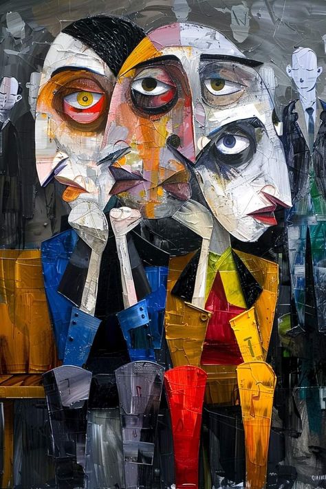 Abstractionism Art, Collage Portrait, Artist Work, Abstract Face, Make Pictures, Abstract Painters, Abstract Canvas Painting, Cat Painting, Art Plastique