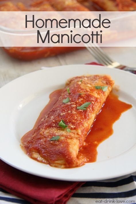 Homemade Manicotti Recipe, Italian Manicotti, Manicotti Recipes, Manicotti Crepes, Homemade Manicotti, Manicotti Shells, Crepe Recipe Savory, Vegetable Recipes Dinner, Manicotti Pasta