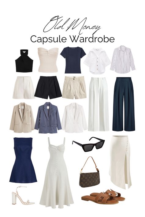 Timeless Outfit Pieces, Classy Outfits Must Have, Timeless Summer Wardrobe, Old Money Outfit Capsule, Classy Old Money Outfits Dress, Iconic Clothing Pieces, Timeless Wardrobe Capsule, Inspo Clothes Outfit, Timeless And Classy Outfits