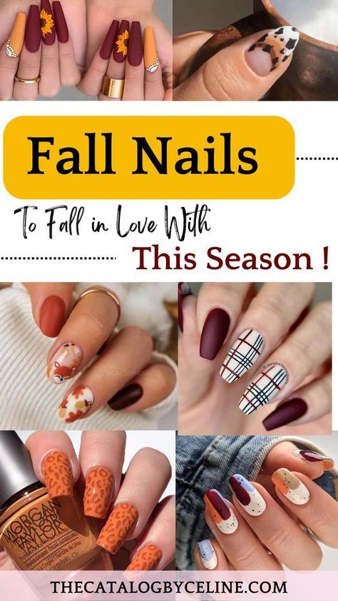 Simple Fall Nails, Fall Gel Nails, Fall Nail Art Designs, Cute Nails For Fall, Gel Nail Colors, Nails 2021, Thanksgiving Nails, Fall Nail Art, Fall Nail Colors