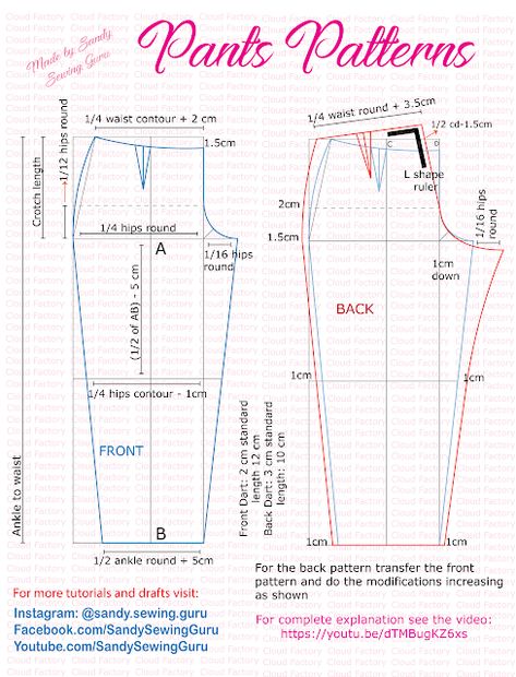 Cloud Factory: Basic Pants Patterns / Pants block Basic Bodice Pattern, Pattern Making Books, Pants Patterns, Men Pants Pattern, Pattern Drafting Tutorials, Trouser Pattern, Basic Pants, Sewing Pants, Bodice Pattern