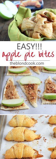 The 11 Best Party Food Recipes Sounds extremely easy. I think Caroline would love doing this for PopPop Resep Pasta, Apple Pie Bites, Easy Apple Pie, Pie Bites, Best Party Food, God Mat, Easiest Apples, Snacks Für Party, Crescent Rolls