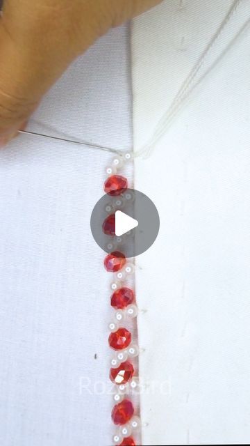 Fabric Beading Tutorials, Pearl Border, Lace Fabric Diy, Border Lace, Trending Reels, Bead Embroidery Tutorial, Embroidery Tutorial, Cute Stitch, Embroidery Tutorials