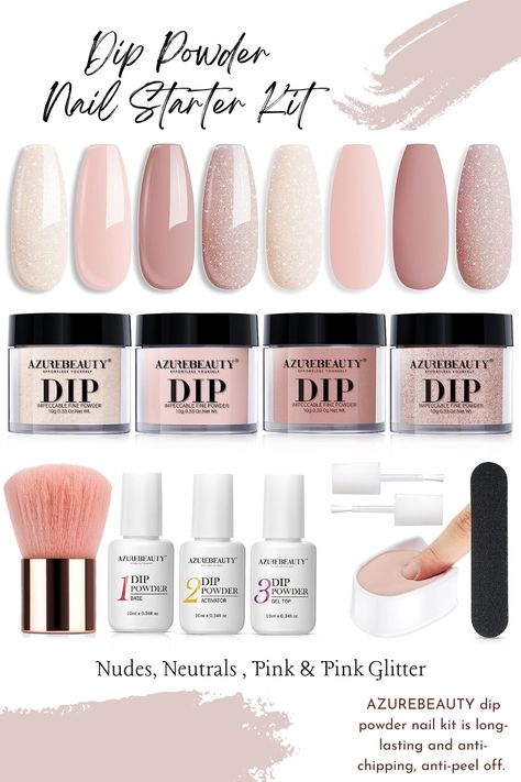 Dip Powder For Beginners, Nude Dipped Nails, Diy Dip Powder Nails At Home With Tips, Dip Powder Nails Nude Colors, Dip Nail Kits For Home, Dip Powder Colors, Nude Dip Powder Nails, Taking Off Dip Powder Nails At Home, Best Dip Powder Nail Kit