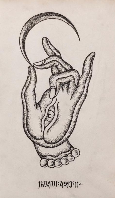 Doodles Spiritual, Mudra Tattoo, Tibetan Tattoo, Kali Tattoo, Hindu Tattoos, Backpiece Tattoo, Hindu Tattoo, Arte Yoga, Tantra Art