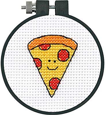 Pizza Cross Stitch, Cross Stitch Map, First Sewing Projects, Hand Embroidery Kits, Aida Cloth, Simple Cross Stitch, Counted Cross Stitch Kits, A Craft, Easy Crafts For Kids