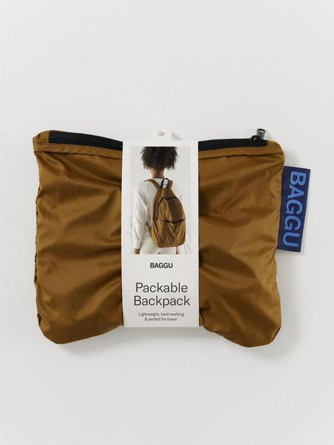 Baggu - Packable Backpack - Bronze Packable Backpack, Lightweight Backpack, Travel Products, Search Icon, Envelope Bag, Hard Working, Laptop Pocket, Shop Womens, Midi Dresses