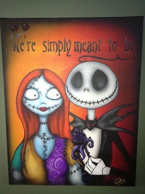 Nightmare Before Christmas Canvas Painting, Sally Painting, Christmas Canvas Painting, Disney Canvas Paintings, Simply Meant To Be, Sally Skellington, Nightmare Before Christmas Drawings, Nightmare Before Christmas Wallpaper, Jack Skeleton