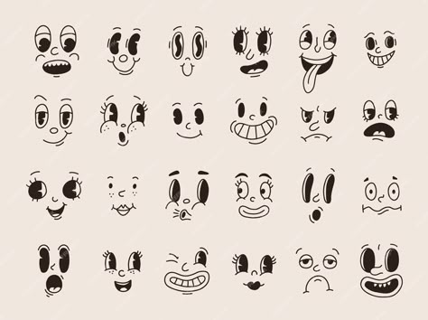 50s Cartoon Character, Student Cartoon Character Design, Retro Mascot Character, Smirk Expression, 50s Cartoon Style, Old School Animation, Logo With Face, Animation Eyes, 50s Cartoon