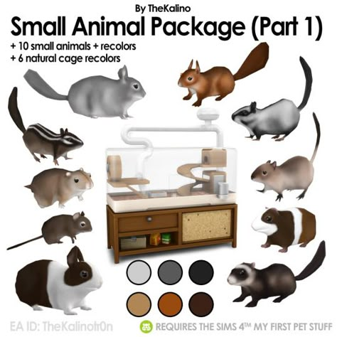 Small Animal Package and Recolors Download: Simfileshare Includes: • 10 new animals with recolors • Squrriel, Chipmunk, Sugar Glider, Degu, Steppe Lemming, Chinchilla, Bunny, Guinea Pig, Gerbil,... Sims 4 Ferret Cc, Sims 4 Pet Bunny, Sims 4 Ferret, Sims 4 Small Pet Cc, Sims 4 Animal Mods, Pets Mod Sims 4, Sims 4 Package Cc, Bunny Sims 4 Cc, Sims 4 Bb Cc