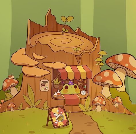 Potion Shop, Frog Drawing, Art Mignon, Magic Potion, Frog Art, Cute Doodle Art, Cute Easy Drawings, Cute Frogs, Magical Forest