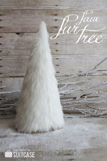 Make a Faux Fur Tree ~ http://tatertotsandjello.com/2012/12/happy-holidays-make-diy-faux-fur-trees.html Winter Mantels, Fur Tree, Christmas Cones, Silver Christmas Decorations, Glam Christmas, Real Christmas Tree, A White Christmas, White Christmas Decor, Navidad Diy