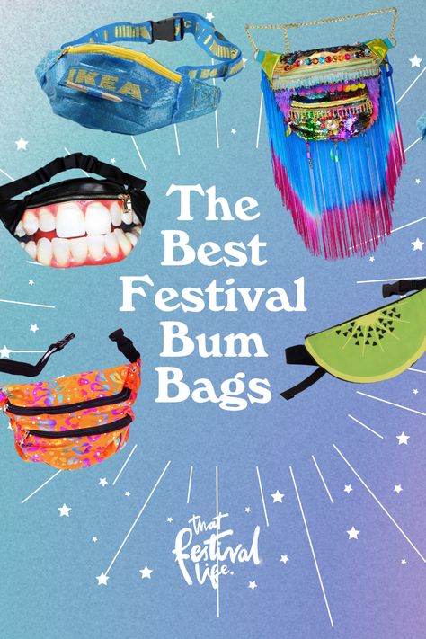 The Best Festival Bum Bags [Updated 2021] - That Festival Life Festival Giveaway Ideas, Festival Merchandise Ideas, Wonderfruit Outfit, Bags For Festivals, Sick Mood, Festival Merch, Clashing Prints, Bum Bags, Festival Gear