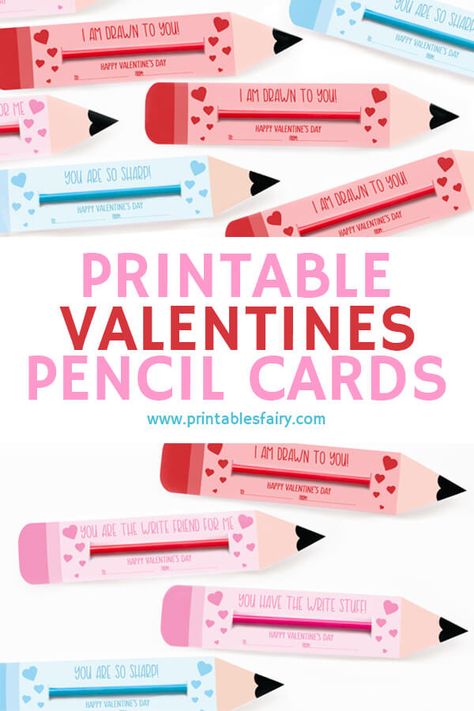 Printable Valentines Pencil for kids to give to the class. The perfect non-candy gift for friends and classmates this Valentine's Day #ValentinesDay #ValentinesPrintables #ValentinesGifts #ValentinesClass Valentines For Your Students, Diy Pencil Valentines For Kids, Valentines Pencil Cards, Students Valentines From Teacher, Valentine Pencil Cards Free Printable, Pencil Valentine Printable Free, Pencil Valentines Ideas For Kids, Diy Classroom Valentines For Kids, Student Valentines From Teacher For Kids