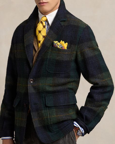 Ralph Lauren Ralph Lauren Looks, Mens Vest Fashion, Ralph Lauren Purple Label, Jacket For Men, Us Open, Vest Fashion, Plaid Fabric, Jumper Shirt, Well Dressed Men