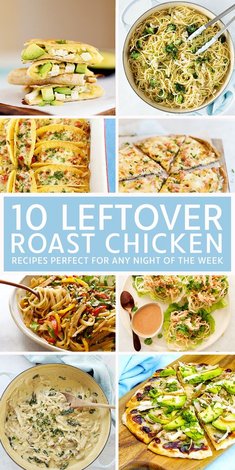 Roasted Chicken Leftover Recipes, Leftover Roast Chicken Recipes, Cooked Chicken Recipes Leftovers, Leftover Shredded Chicken Recipe, Leftover Chicken Recipes Healthy, Kid Friendly Dinner Recipes, Leftover Roast Chicken, Rotisserie Chicken Recipes Leftover, Roast Chicken Dinner