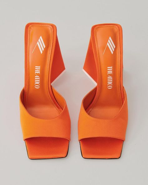 Aesthetic Orange, Orange Heels, Dr Shoes, Footwear Design, Shoe Ideas, Orange Satin, Funky Shoes, The Attico, Orange Shoes