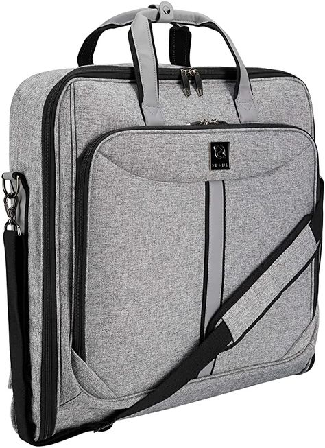 Amazon.com | ZEGUR Suit Carry On Garment Bag for Travel & Business Trips With Shoulder Strap (Black) | Garment Bags Suit Carrier, Suit Bag, Herringbone Fabric, Bag For Travel, Mens Travel Bag, Travel Business, Garment Bag, Resort Style, Storage Pouch