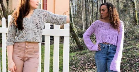 35  Crochet Cropped Sweater Patterns Crochet Cropped Sweater, Sweater Projects, Cropped Sweaters, Patterns Dress, Womens Crochet Patterns, Crochet Sweater Pattern Free, Unique Sweaters, Sweater Patterns, Casual Styles