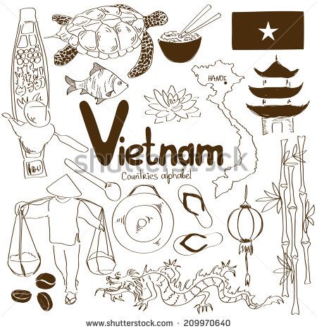 Stock Images similar to ID 154258733 - swimming icon doodle Scotland Symbols, Vietnam Tattoo, Travel Doodles, Vietnam Art, Desain Buklet, Travel Icon, Art Japonais, Doodle Designs, Cool Sketches