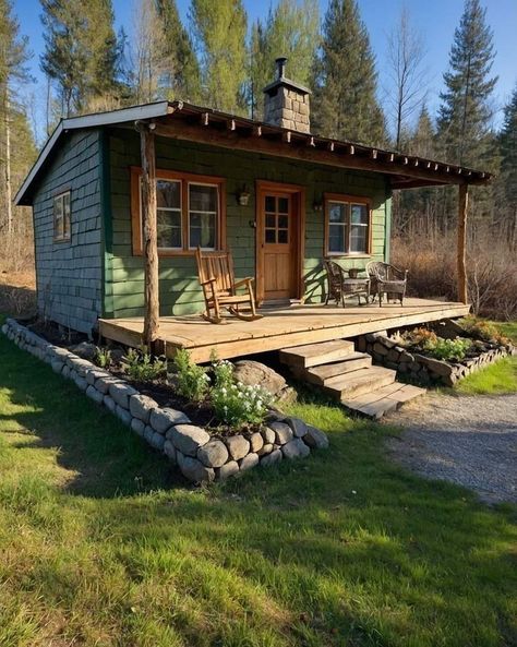 Tiny Home In Woods, Cabin Village, Tiny Eco House, Log Cabin Rustic, Small Log Cabin, Cabin Exterior, Tiny House Inspiration, Tiny Cabins, Cottage Cabin