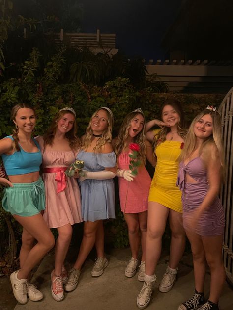 Princess Halloween Costume Group, Princess Group Halloween Costumes, Disney Group Of 4 Costumes, Friend Group Disney Princess Costumes, Teen Disney Princess Group Costume, Biker Girl Halloween Costume, Piglet Halloween Costume, Disney Princess Halloween Costumes, Girl Group Halloween Costumes