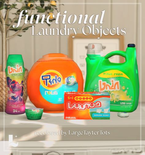 Functional Laundry Objects Recolored by LargeTayterTots | Patreon Sims 4 Cc Furniture Living Rooms, Laundry Scent Boosters, Laundry Scents, Sims 4 Clutter, The Sims 4 Packs, Free Sims, Sims 4 Teen, Laundry Decor, Sims 4 Cc Furniture