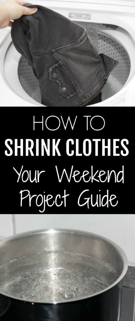 How To Shrink Clothes – Your Weekend Project Guide How To Shrink Jeans, Diy Emo Clothes, Shrink Clothes, Shrink Jeans, Remove Gum From Clothes, Diy Clothes Projects, How To Shrink Clothes, Shrunken Sweater, Oversized Jeans