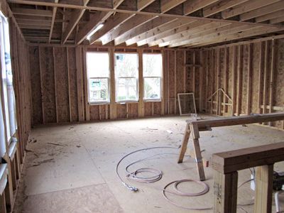 This 500-Square-Foot Detached Garage Became a Dreamy Guest Loft Above Garage Apartment, Bedroom Alcove, Loft Attic, White Built Ins, Room Above Garage, Narrow Bedside Table, Garage Attic, Garage Guest House, Traditional Dining Chairs