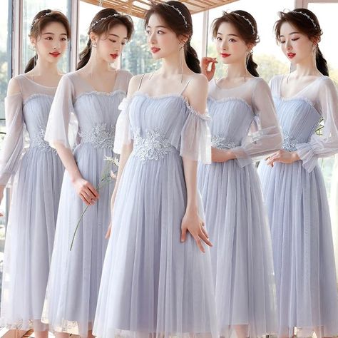 Korean Bridesmaid, Korean Bridesmaid Dresses, Bridesmaid Satin Dresses, Xv Dresses, Cocktail Christmas, Gaun Dress, Bridesmaid Satin, Wedding Robes, Wedding Concept