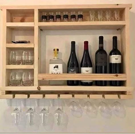 Wine Rack Design, Home Bar Rooms, Kursi Bar, Diy Home Bar, Furniture Details Design, Wall Mounted Wine Rack, Wine Shelves, Living Room Decor Inspiration, Home Bar Designs