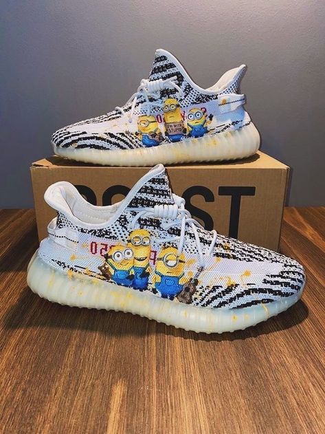 Minion edition Yeezy 350 V2 zebra💛 | THE CUSTOM MOVEMENT | Yeezy 350, Yeezy, Minion shoes Minion Shoes, Custom Converse Shoes, Custom Yeezy, Air Force One Shoes, Vans Old School, Yeezy 350 V2, Custom Adidas, Custom Nike Shoes, Yeezy Sneakers