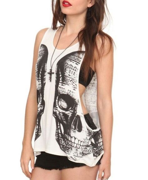 Chique Outfit, Double Vision, Skull Clothing, Skull Fashion, A Skull, Dark Fashion, Mode Inspiration, Look Cool, Hot Topic