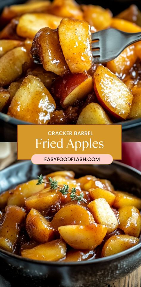 These Easy Slow Cooker Cracker Barrel Fried Apples are a delightful, sweet, and spiced treat. Perfect for a cozy dessert or side dish, the apples cook to tender perfection in the slow cooker, coated in a cinnamon-sugar sauce with a touch of butter. This simple recipe brings all the comfort of homemade fried apples with minimal effort. Cracker Barrel Apples, Cracker Barrel Apples Recipe, Cracker Barrel Fried Apples, Apple Dumplings, Fried Apples, Cracker Barrel, Easy Slow Cooker, Simple Recipe, Apple Recipes