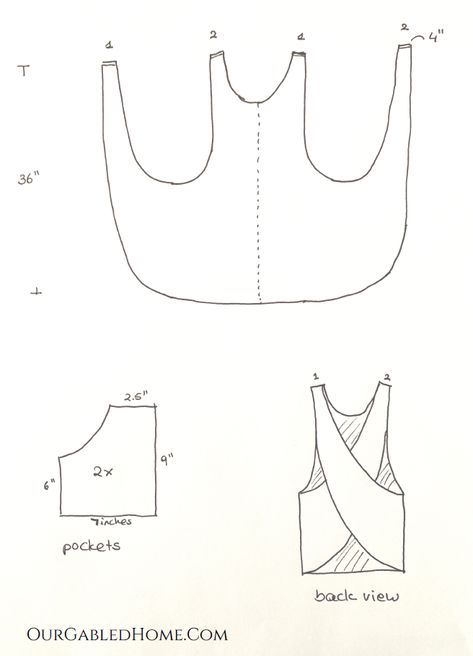 Crossover Apron Pattern, Crossover Apron, Our Gabled Home, Apron Pattern Free, Apron Sewing, Apron Pattern, Diy Fabric Crafts, Apron Sewing Pattern, Sewing Machine Projects