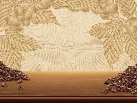 Coffee Bean Tree, Field Scenery, Plants Background, Coffee Plants, Table Background, Background Retro, Coffee Vector, Coffee Shop Logo, Plant Background