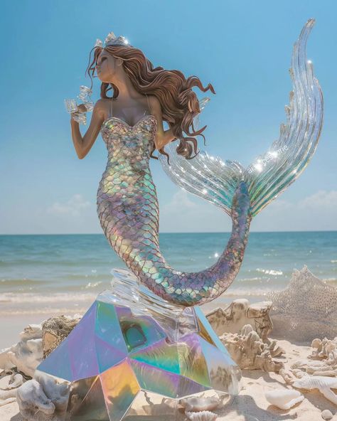 This could actually be real 😍 #mermaid #mermaids #beach #summer #sea #statue #beautiful #lovemermaids #summervibes #iridescentart Mermaid Real, Real Mermaid, Summer Wallpapers, Mermaid Artwork, Cute Summer Wallpapers, Real Mermaids, Summer Wallpaper, Be Real, A Mermaid