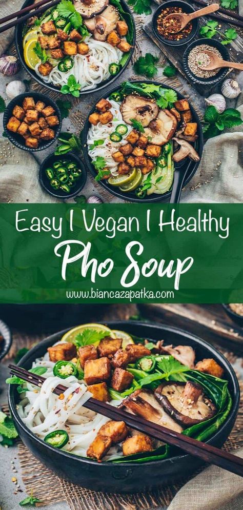 Vegan Pho Broth, Veggie Pho Recipe, Pho Recipe Authentic, Pho Vegetarian, Vegetarian Pho Recipe, Pho Soup Recipe Easy, Vegan Pho Soup, Healthy Pho, Veggie Pho