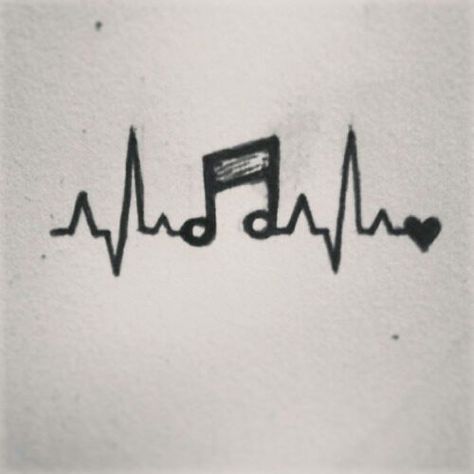 Heartbeat Tattoos, Music Heartbeat, Heartbeat Tattoo, Music Drawings, Sketches Of People, Music Life, Music Tattoos, Unique Acrylic Nails, Life Tattoos