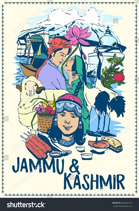 Cultural Activities Poster, Kashmir Illustration, Kashmir Day Posters Art, Bazaar Poster, Uttarakhand Culture, Sohni Mahiwal, Kashmir Culture, Indian Doodle, Kashmiri Art