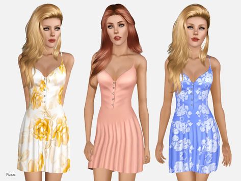 pizazz's Sundress -04 Sims 4 Sundress, Sims 3 Cc Clothes, Sims 3 Cc Finds, Sims Inspiration, Sims 3 Mods, Fancy Short Dresses, Cc Clothes, Female Clothes, Female Clothing