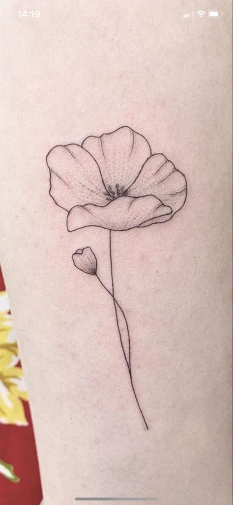 205+ Prettiest Poppy Tattoo Ideas (2024) - TattoosBoyGirl Poppy Flower With Word Stem Tattoo, Butterfly Poppy Flower Tattoo, Line Work Poppy Tattoo, Poppy Micro Tattoo, Minimalistic Poppy Tattoo, Small Poppy Tattoo Simple, Poppy Tattoo Outline, Poppy Rose Tattoo, California Poppy Tattoo Simple