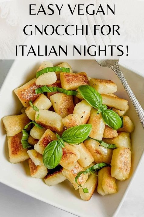 Vegan Gnocchi Sauce For Gnocchi, Vegan Gnocchi, Gnocchi Recipes Homemade, Vegan Sauce, Vegan Italian Recipes, Vegan Pasta Dish, Italian Night, Vegan Holiday Recipes, Potato Pasta