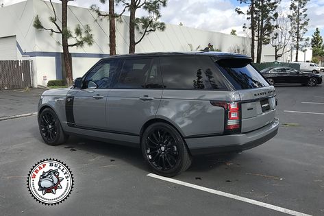 Range Rover Wrapped in Avery Dark Gray – Wrap Bullys Range Rover Wrap Ideas, Range Rover Wrapped, Range Rover Wrap, Range Rover Sport Aesthetic, Wrapped Range Rover, Gray Range Rover, Grey Range Rover, Matte Black Range Rover, Rover Aesthetic